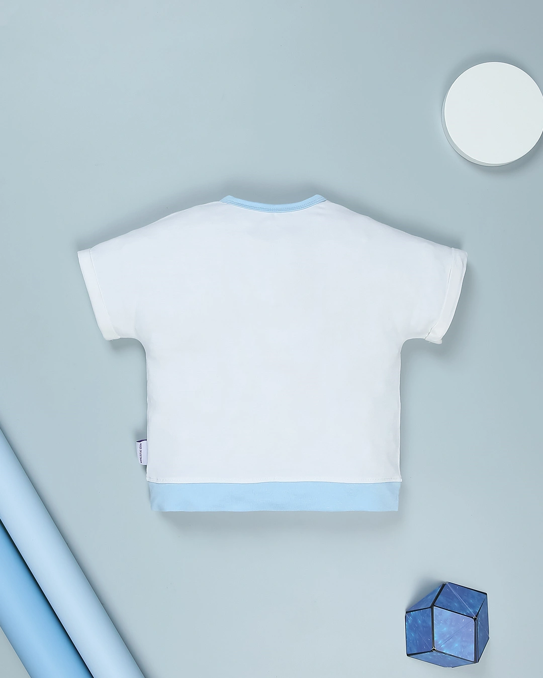 Bộ tay ngắn bé trai BabyMommy cài vai in cún màu trắng - xanh dương 3