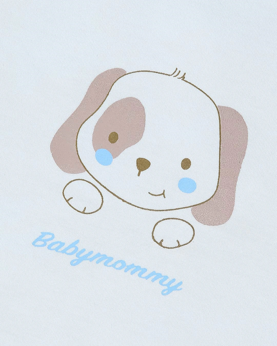 Bộ tay ngắn bé trai BabyMommy cài vai in cún màu trắng - xanh dương 6