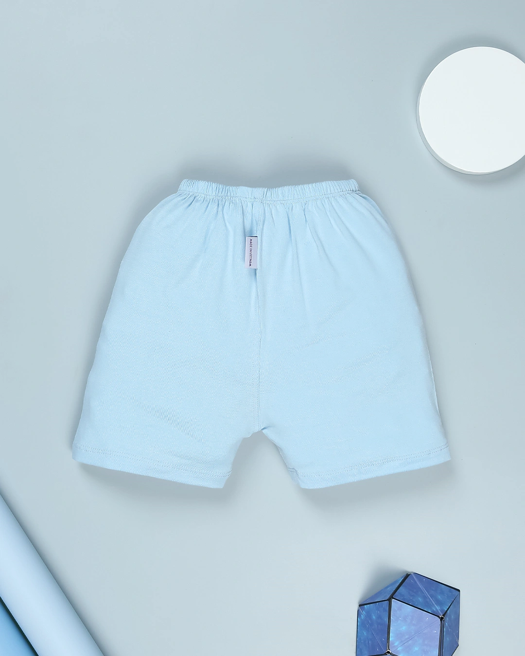 Bộ tay ngắn bé trai BabyMommy cài vai in cún màu trắng - xanh dương 9