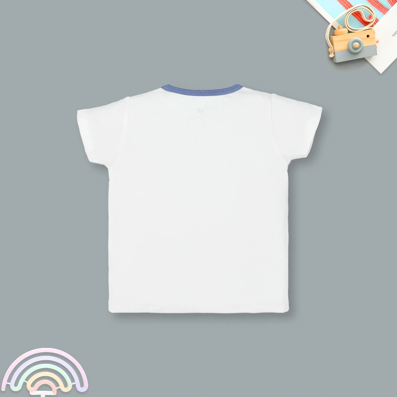 Bộ tay ngắn bé trai Lullaby NH312N màu trắng - xanh navy 3