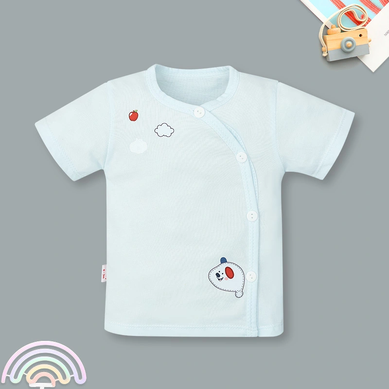 Bộ tay ngắn cài chéo in hình thú IQ Baby màu vàng 15