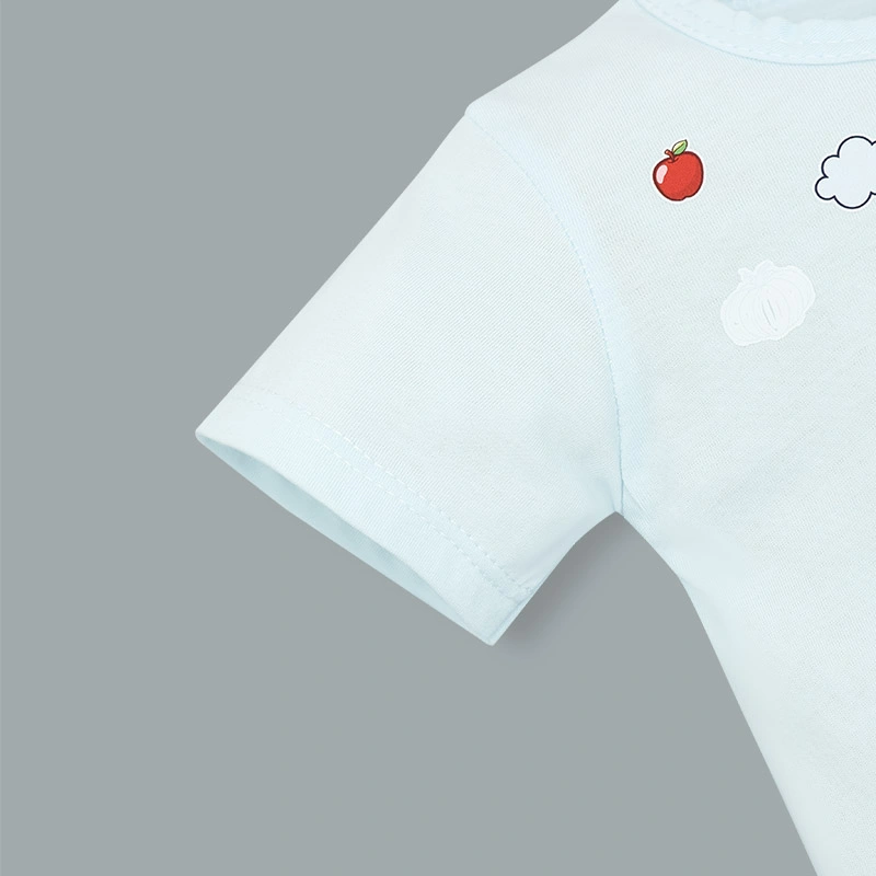 Bộ tay ngắn cài chéo in hình thú IQ Baby màu vàng 18