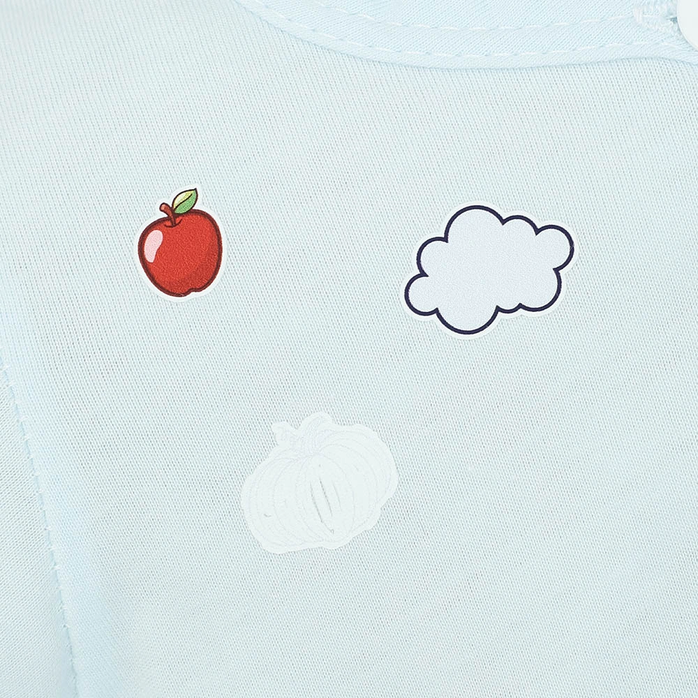 Bộ tay ngắn cài chéo in hình thú IQ Baby màu vàng 20