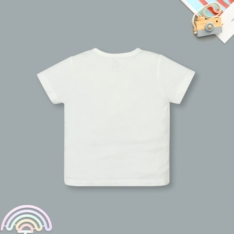 Bộ tay ngắn cài giữa bạn nhỏ dễ thương La Pomme màu ghi - trắng 20