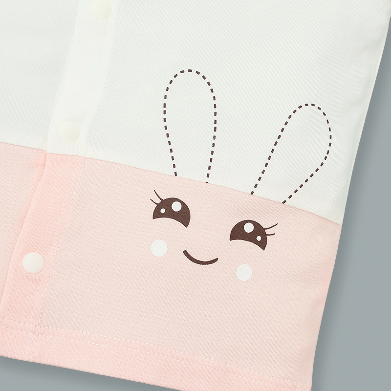 Bộ tay ngắn cài giữa bạn nhỏ dễ thương La Pomme màu ghi - trắng 24