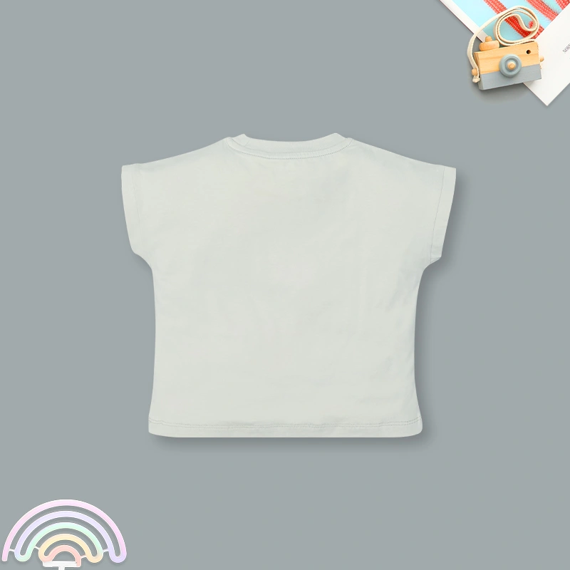 Bộ tay ngắn bé gái in hình mặt cười Ualarogo UR3862 màu xám 4