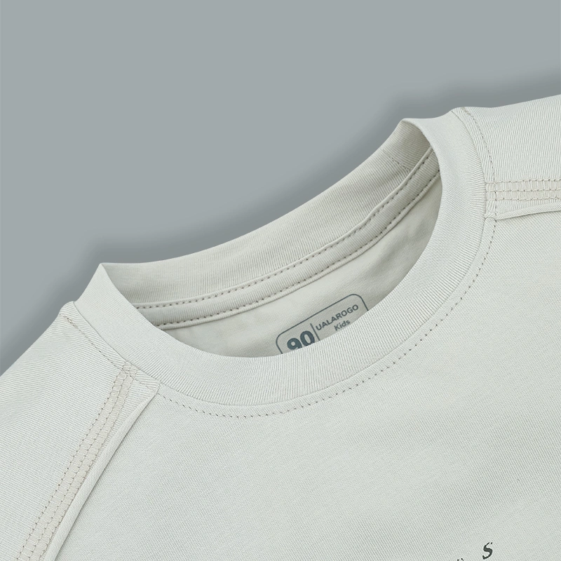 Bộ tay ngắn bé gái in hình mặt cười Ualarogo UR3862 màu xám 5