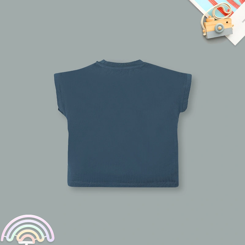 Bộ tay ngắn bé gái in hình mặt cười Ualarogo UR3862 màu xám 17