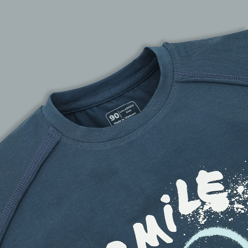 Bộ tay ngắn bé gái in hình mặt cười Ualarogo UR3862 màu xám 18