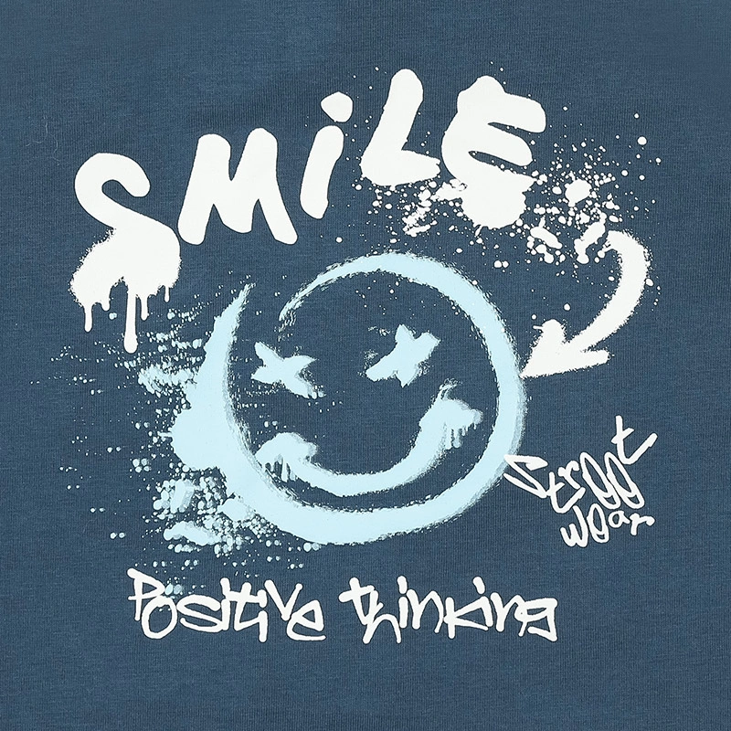 Bộ tay ngắn bé gái in hình mặt cười Ualarogo UR3862 màu xám 20