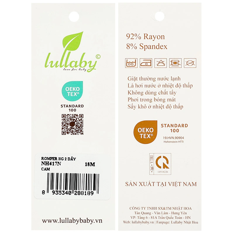 Bodysuit bé gái Lullaby NH417N in chữ màu cam 8