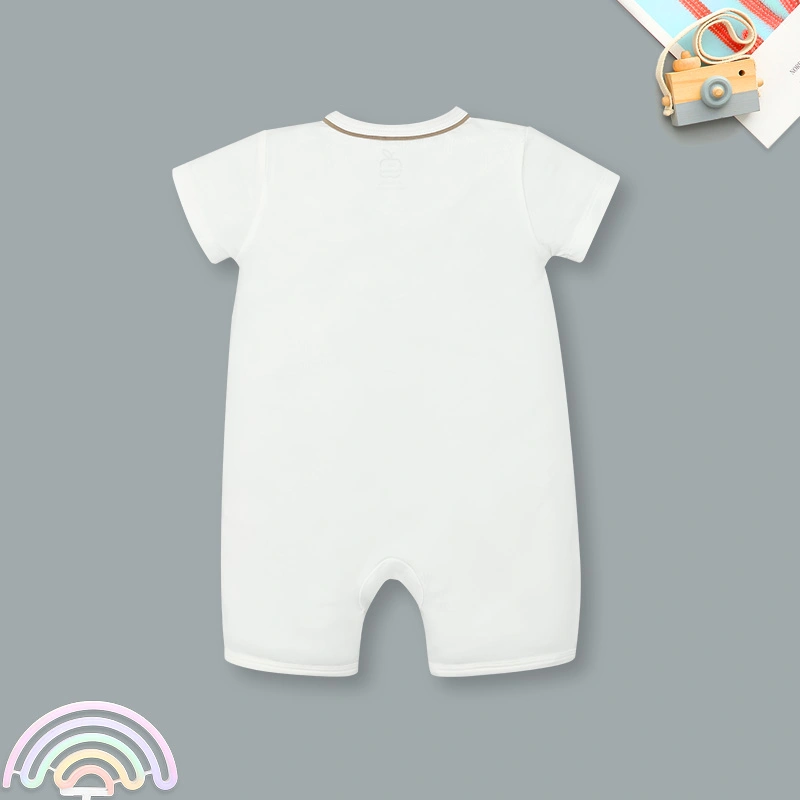 Bodysuit cài chéo La Pomme túi cách điệu sóc nhí đáng yêu màu trắng 4