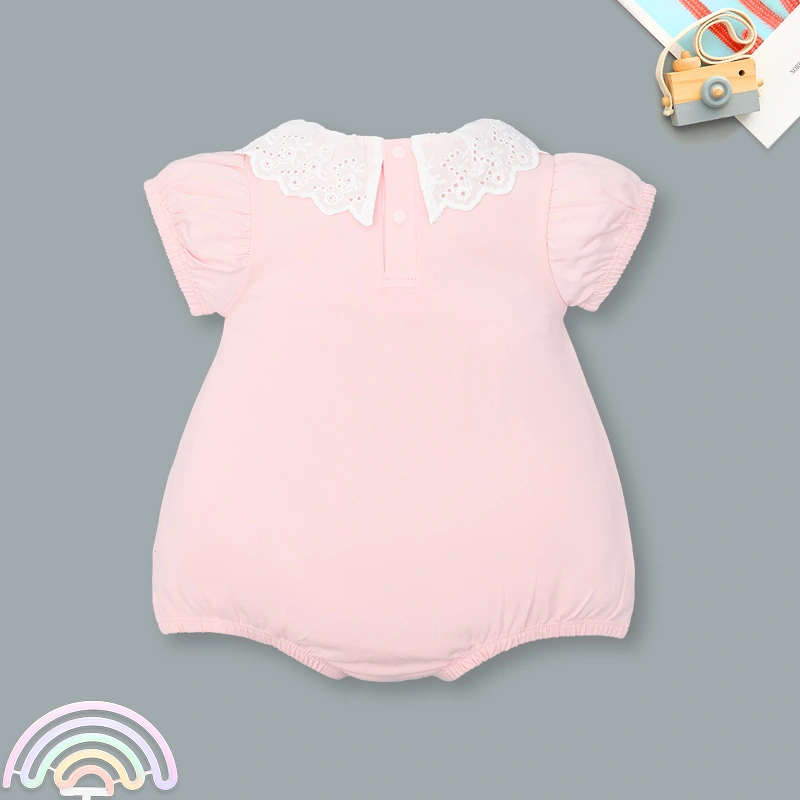 Bodysuit cài giữa La Pomme cổ cách điệu công chúa đáng yêu màu hồng 6