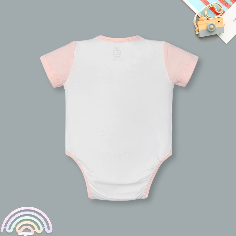 Bodysuit cài giữa La Pomme họa tiết nhí cách điệu màu hồng 2