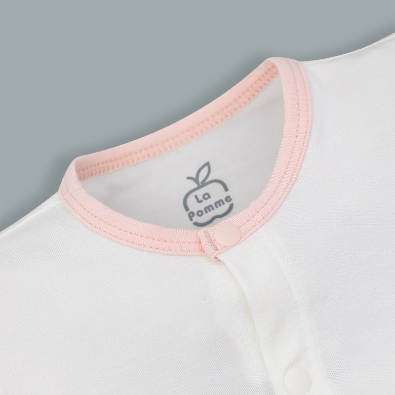 Bodysuit cài giữa La Pomme họa tiết nhí cách điệu màu hồng 3