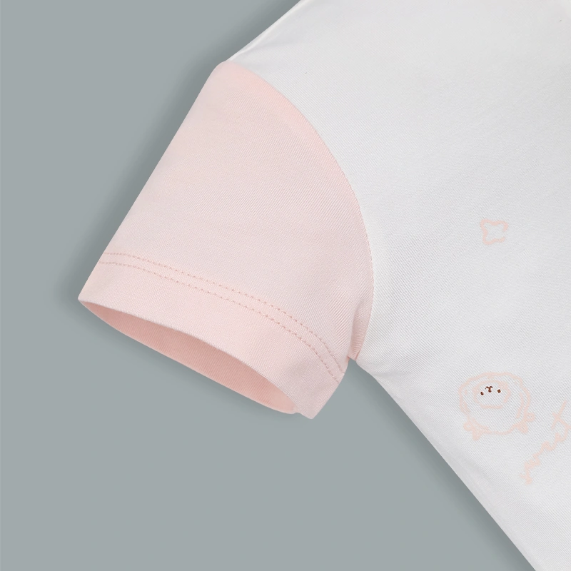 Bodysuit cài giữa La Pomme họa tiết nhí cách điệu màu hồng 4