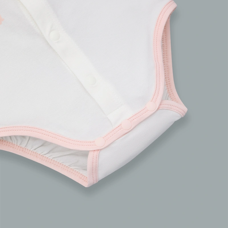 Bodysuit cài giữa La Pomme họa tiết nhí cách điệu màu hồng 5