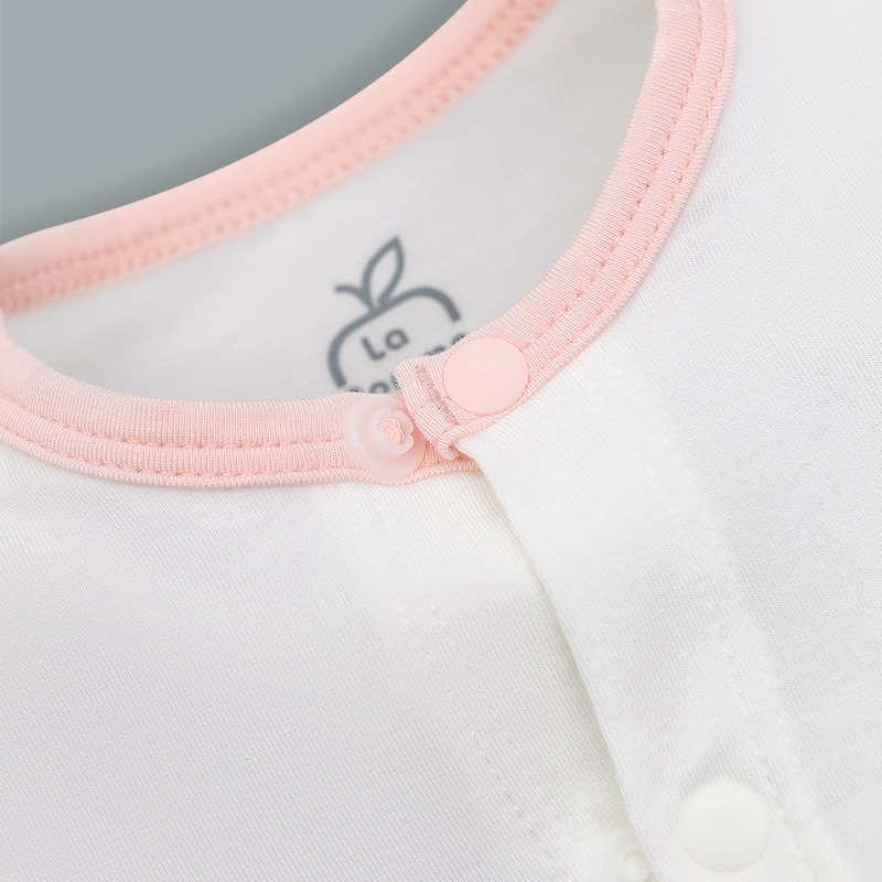 Bodysuit cài giữa La Pomme họa tiết nhí cách điệu màu hồng 6