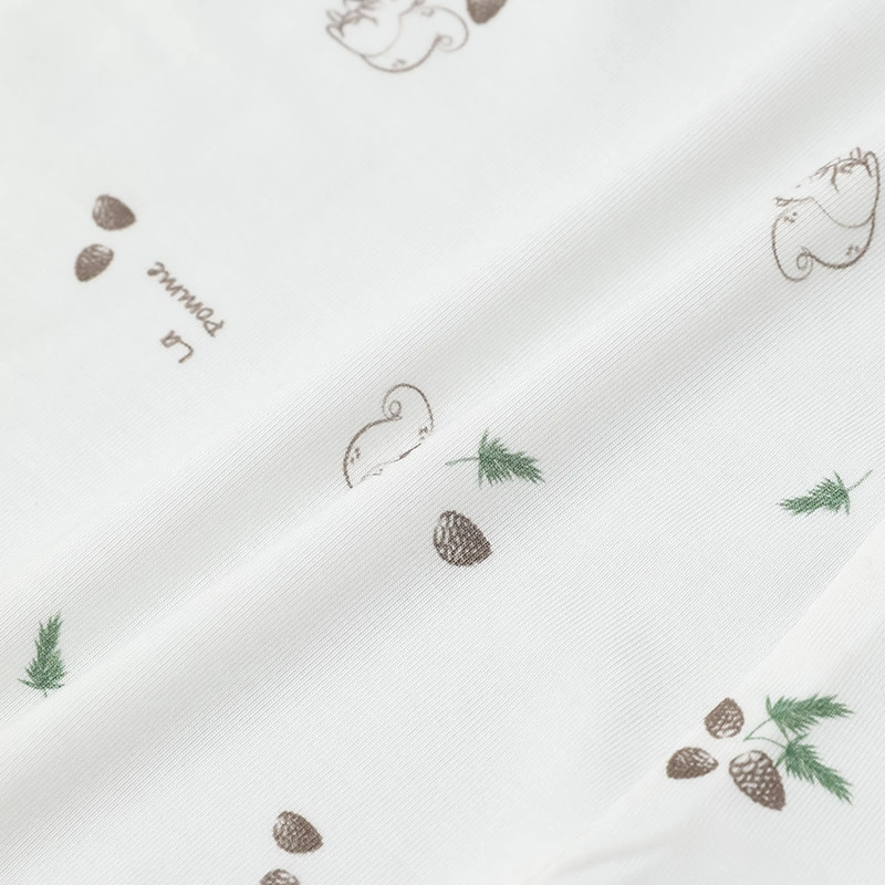 Bodysuit cài giữa La Pomme phối tay raglan họa tiết sóc nhí màu trắng - nâu 6