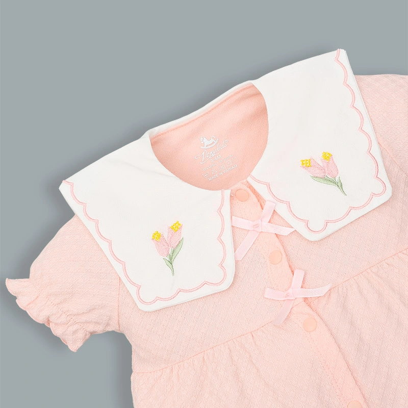 Bodysuit tay ngắn bé gái Pony Kids màu hồng 3