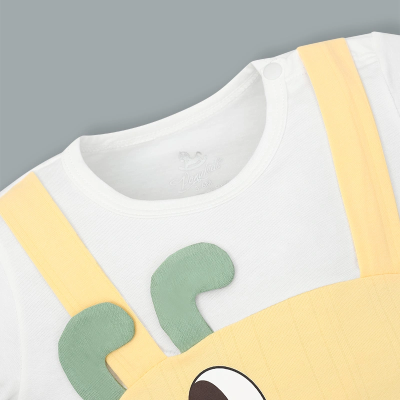Bodysuit tay ngắn in HEY! Pony Kids màu vàng 3