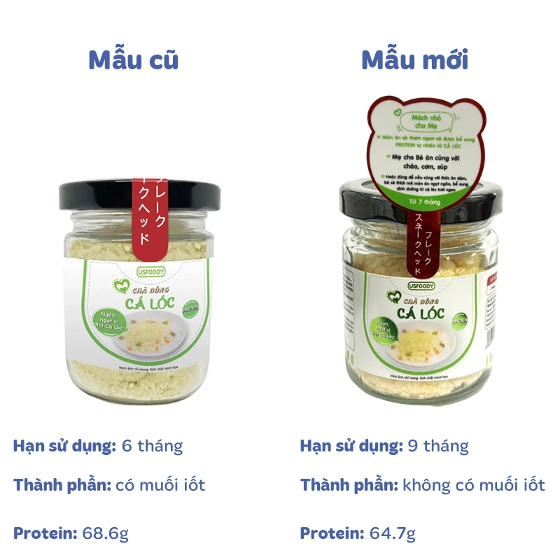 Chà bông tôm USFOODY hũ 10g (từ 7 tháng) - Giao bao bì ngẫu nhiên 12