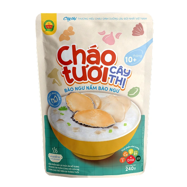 Cháo tươi Cây Thị vị bào ngư, nấm bào ngư gói 240g (từ 10 tháng) - Giao bao bì ngẫu nhiên