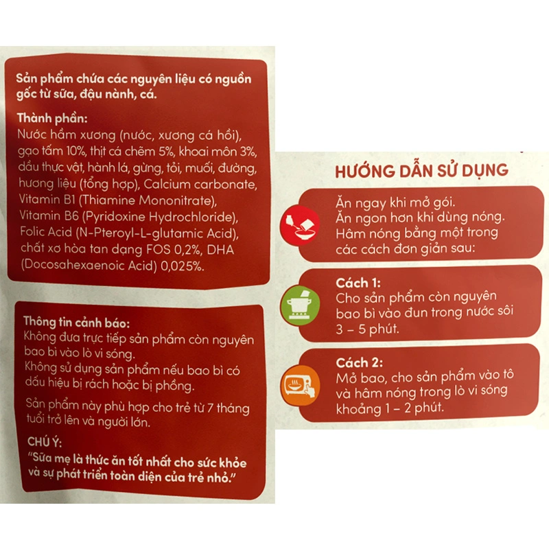 Combo 3 gói cháo tươi Cây Thị vị cá chẽm, khoai môn 240g (từ 7 tháng) - Giao bao bì ngẫu nhiên 9