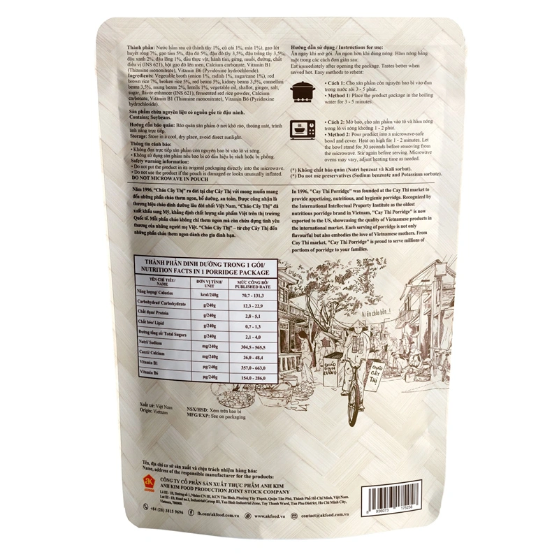 Combo 3 gói cháo tươi Cây Thị vị gạo lứt, ngũ đậu gói 240g (từ 1 tuổi) 7