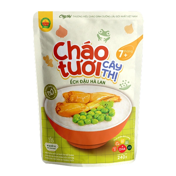 Cháo tươi Cây Thị vị ếch, đậu Hà Lan gói 240g (từ 7 tháng) - Giao bao bì ngẫu nhiên 1