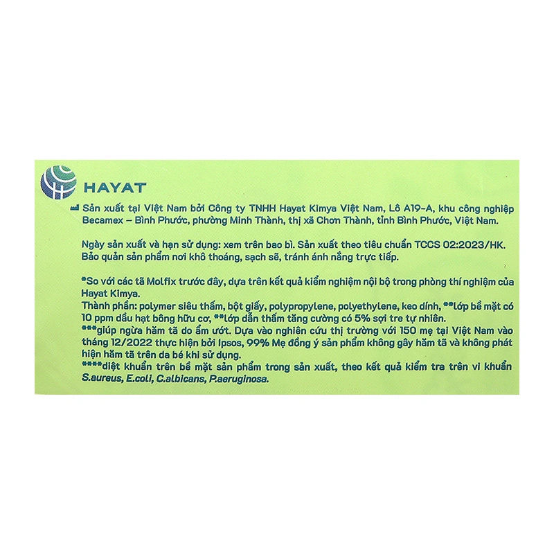 Combo 2 tã dán Molfix thiên nhiên size S 80 miếng/bịch (4 - 8 kg) 10