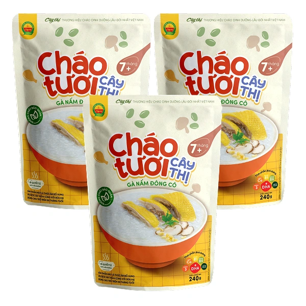 Combo 3 gói cháo tươi Cây Thị vị gà, nấm đông cô - Giao bao bì ngẫu nhiên