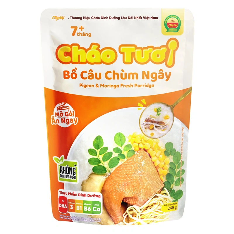 Combo 3 gói cháo tươi Cây Thị vị bồ câu, chùm ngây gói 240g (từ 7 tháng) 2