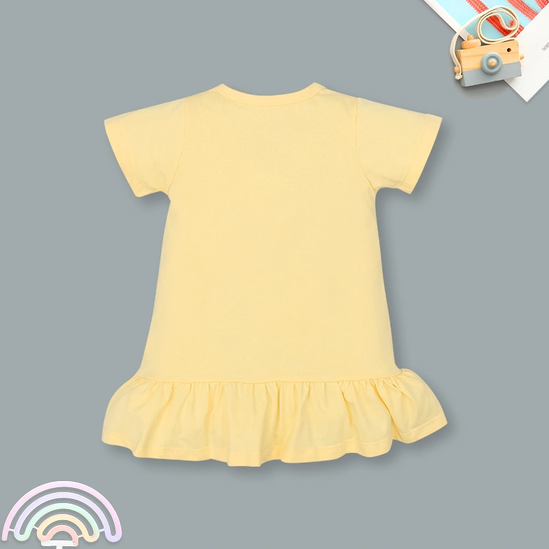 Đầm bé gái Pony Kids đuôi cá in cún màu hồng 10