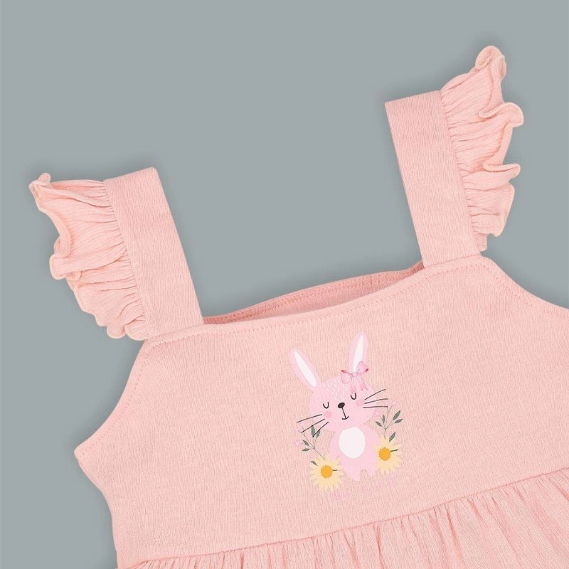 Đầm bé gái Pony Kids in thỏ màu hồng 3