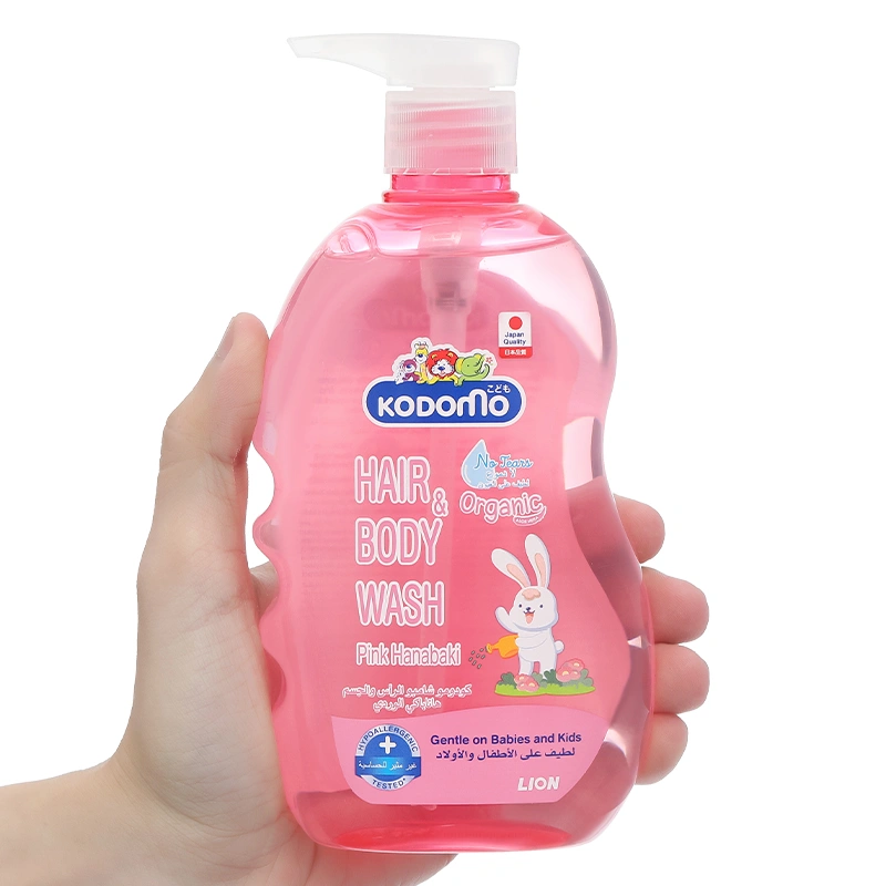 Dầu tắm & gội 2in1 cho bé Kodomo Pink Hanabaki tinh dầu hoa trà 200 ml (mọi độ tuổi) - Giao bao bì ngẫu nhiên 10