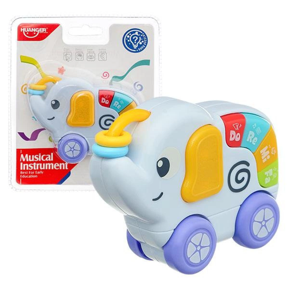 Đồ chơi lục lạc con voi âm nhạc Huanger 3LHE0546 1