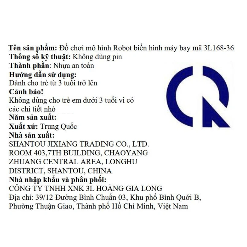 Đồ chơi robot biến hình máy bay 3L 3L168-36 13