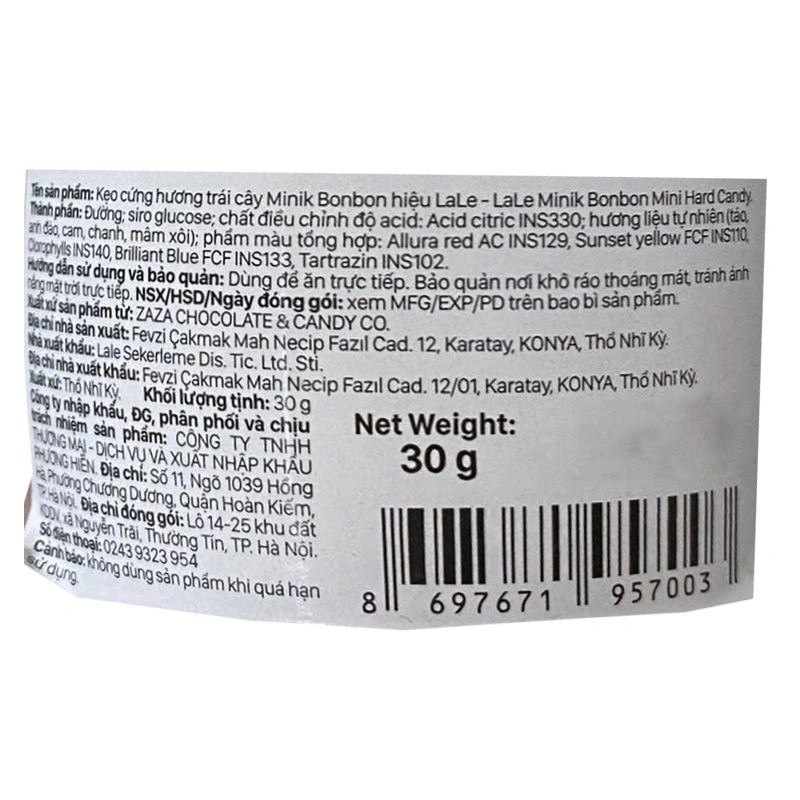 Kẹo đồ chơi bình đựng nước con vịt LaLe Minik Bonbon hương trái cây hộp 30g (từ 3 tuổi) 2