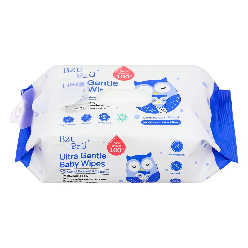 Khăn ướt BZU BZU Ultra Gentle không mùi gói 30 miếng 6