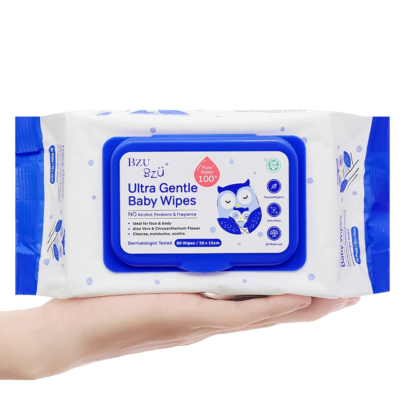 Khăn ướt BZU BZU Ultra Gentle không mùi gói 80 miếng 5