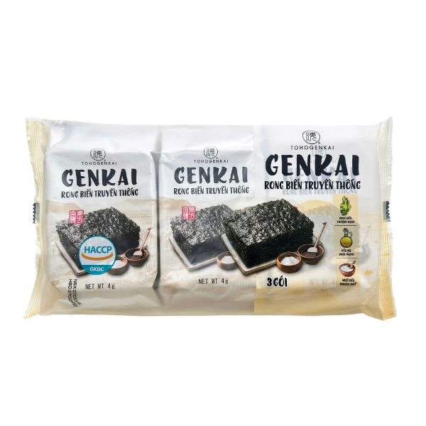 Lốc 3 gói snack rong biển vị truyền thống Genkai