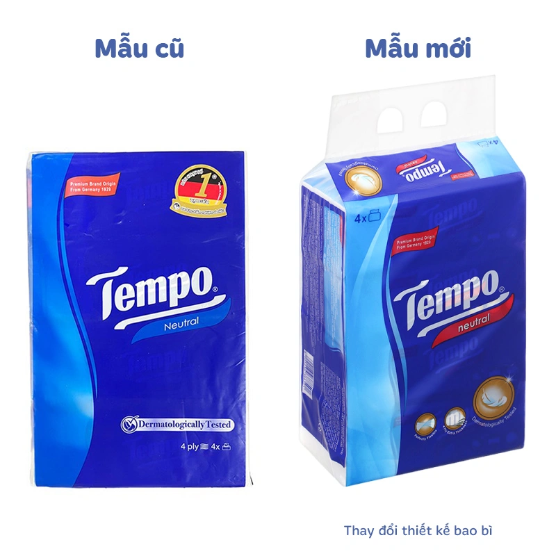 Lốc 4 gói khăn giấy rút Tempo không mùi 4 lớp 2