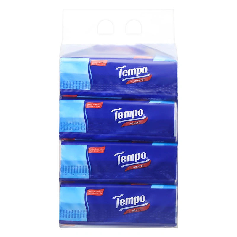 Lốc 4 gói khăn giấy rút Tempo không mùi 4 lớp 3