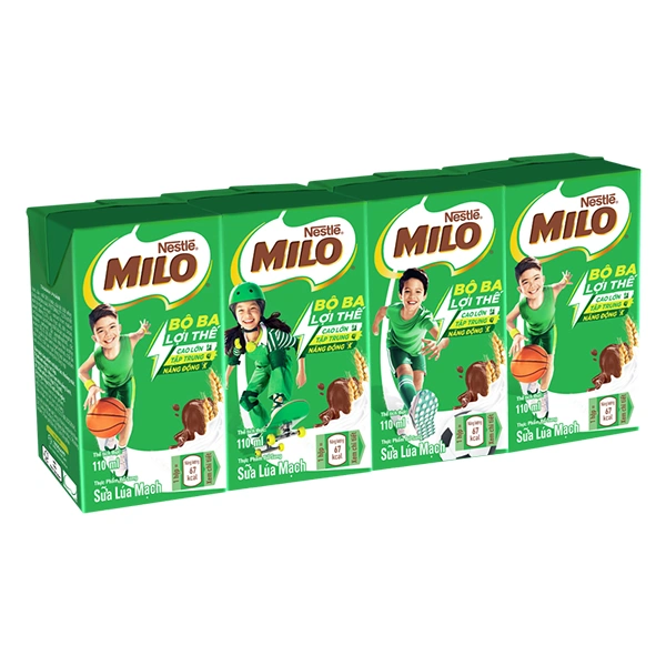 Lốc 4 hộp thức uống lúa mạch Nestlé Milo - Giao bao bì ngẫu nhiên