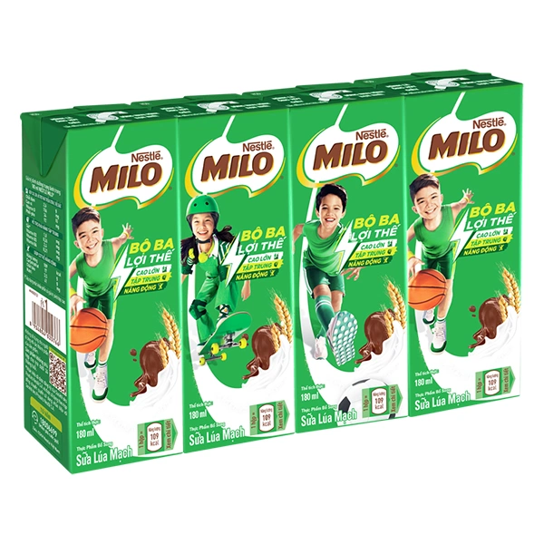 Lốc 4 hộp thức uống lúa mạch Nestlé Milo - Giao bao bì ngẫu nhiên
