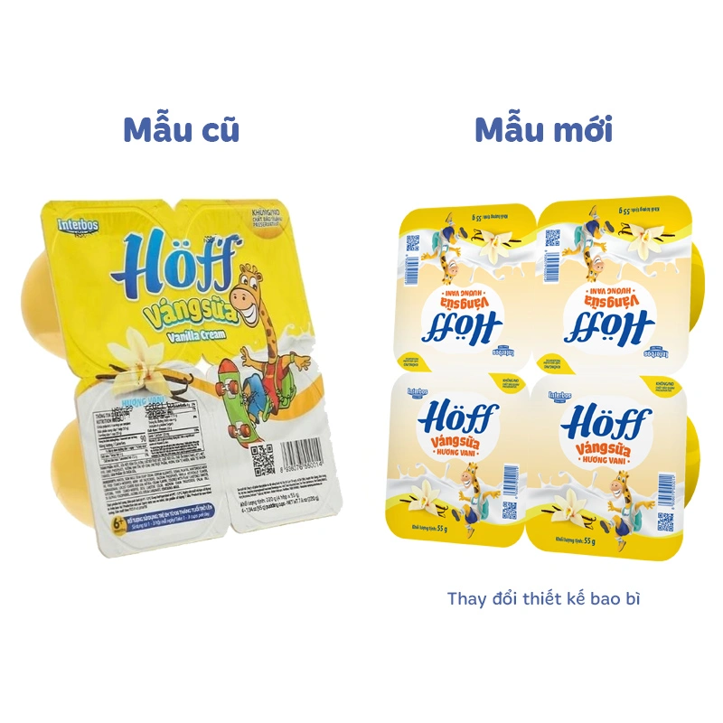 Lốc 4 hũ váng sữa Hoff vị vani 55g (từ 6 tháng) - Giao bao bì ngẫu nhiên 2