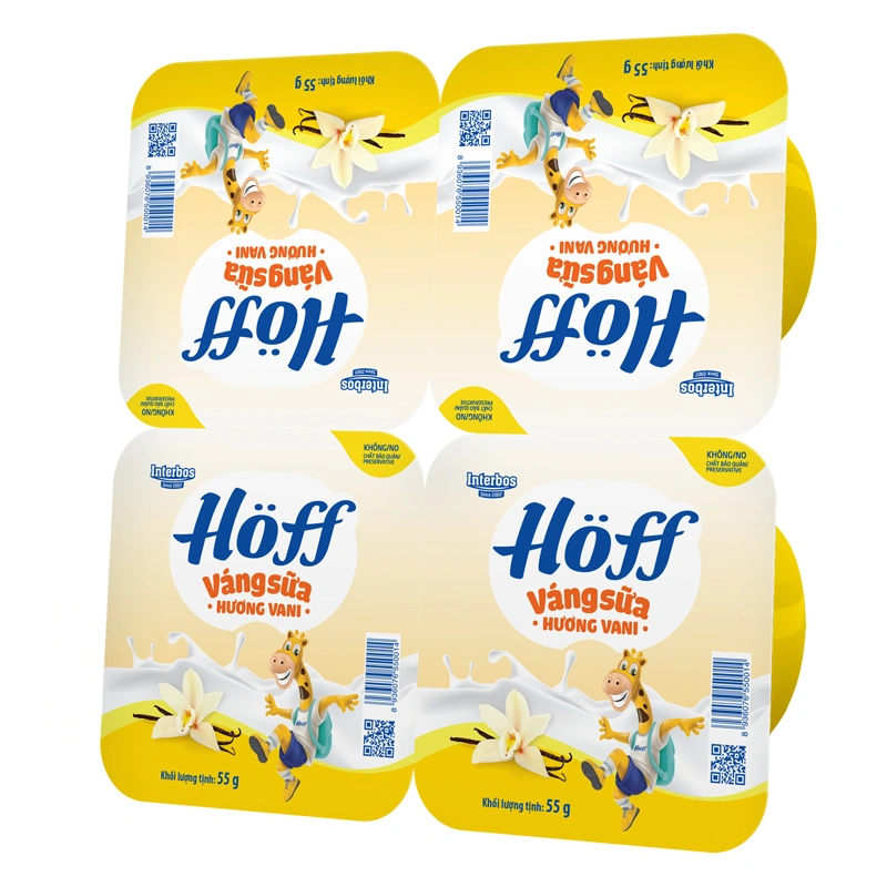 Lốc 4 hũ váng sữa Hoff vị vani 55g (từ 6 tháng) - Giao bao bì ngẫu nhiên 3