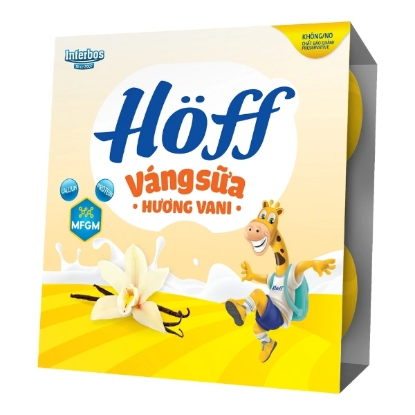 Lốc 4 hũ váng sữa Hoff vị vani - Giao bao bì ngẫu nhiên