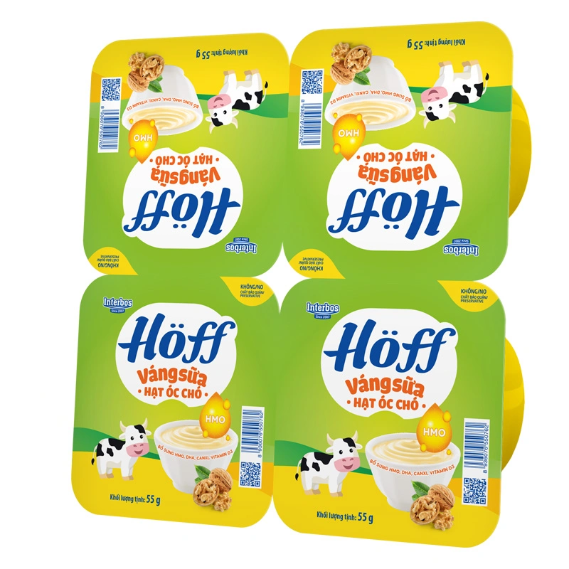 Lốc 4 hũ váng sữa Hoff vị sữa non 55g (từ 6 tháng) - Giao bao bì ngẫu nhiên 6